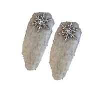 Lot de 2 pinces à cheveux en forme de flocon de neige - Maintien sûr pour un confort quotidien - Barrette à cheveux flocon de neige en fourrure pour femme et fille - Tenue quotidienne, saison d'hiver