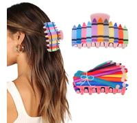 Lot de 2 pinces à cheveux en forme de livre - Pinces à cheveux pour la rentrée scolaire pour cheveux épais et fins - Barrettes à cheveux amusantes pour enseignants - Accessoires pour femmes amateurs