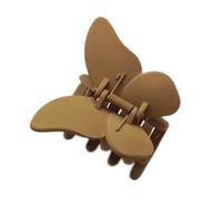 Lot de 2 pinces à cheveux en forme de papillon, 5,5 x 4,3 cm, multicolores, petites, antidérapantes, en acrylique mat, accessoires de coiffure pour femme, marron foncé