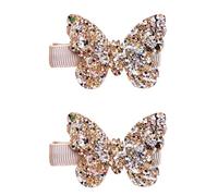 Lot de 2 pinces à cheveux en forme de papillon doré à paillettes, nœuds dorés, accessoires pour cheveux pour bébé, tout-petit, jeunes enfants, cadeaux pour filles, accessoires pour cheveux