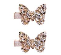 Lot de 2 pinces à cheveux en forme de papillon doré à paillettes pour filles, filles, petites filles, pinces à cheveux pour bébé, accessoires de décoration pour cheveux
