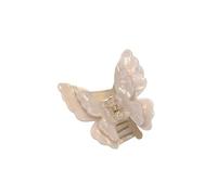 Lot de 2 pinces à cheveux en forme de papillon français rétro en acétate, pinces à cheveux princesse requin pour femmes et filles (blanc, 6 cm)