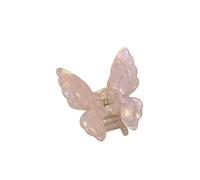 Lot de 2 pinces à cheveux en forme de papillon français rétro en acétate, pinces à cheveux princesse requin pour femmes et filles (rose clair coloré)