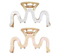 Lot de 2 pinces à cheveux en métal pour cheveux épais et fins en acétate rose - Grande barrette à cheveux antidérapante pour femme