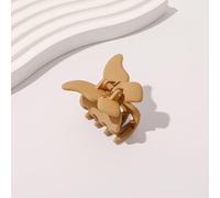 Lot de 2 pinces à cheveux en plastique antidérapantes - Épingles à cheveux mates - Accessoires de coiffure tendance pour femmes - Cheveux épais et fins - Petit curcuma, 5 x 4 cm