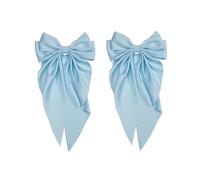 Lot de 2 pinces à cheveux en satin soyeux pour filles - Bleu clair