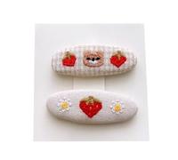 Lot de 2 pinces à cheveux en tissu brodées avec de jolies fleurs mignonnes, mini accessoires pour cheveux faits à la main