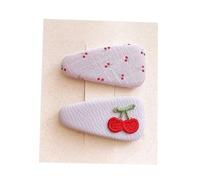 Lot de 2 pinces à cheveux en tissu, fruits d'animaux mignons et mignons, mini accessoires pour cheveux faits à la main, cerises