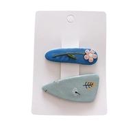 Lot de 2 pinces à cheveux en tissu, joli et mignon, bleu denim, accessoires pour cheveux faits à la main, bleu B