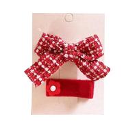 Lot de 2 pinces à cheveux en tissu, joli nœud de Noël rouge, accessoires pour cheveux faits à la main, rouge E