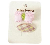 Lot de 2 pinces à cheveux en tissu, jolis rubans roses en dentelle pour ne pas blesser les cheveux