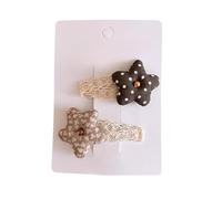 Lot de 2 pinces à cheveux en tissu marron à pois mignons, mini accessoires de cheveux faits à la main marron C