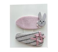 Lot de 2 pinces à cheveux en tissu, mignonnes et grises, mini accessoires pour cheveux faits à la main avec nœud lapin