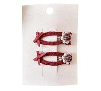 Lot de 2 pinces à cheveux en tissu, nœud vichy rouge, adorables mini accessoires pour cheveux faits à la main Rouge D