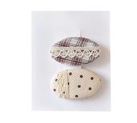 Lot de 2 pinces à cheveux en tissu, nœuds multicolores mignons et mignons, mini accessoires pour cheveux faits à la main en dentelle à pois