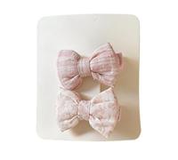 Lot de 2 pinces à cheveux en tissu, nœuds remplis de coton, accessoires pour cheveux mignons et mignons faits à la main - Rose