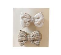 Lot de 2 pinces à cheveux en tissu, nœuds remplis de coton, jolis et mignons, mini accessoires pour cheveux faits à la main, beige