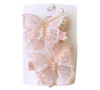 Lot de 2 pinces à cheveux en tissu, papillons brillants, mignons et mignons, mini accessoires pour cheveux faits à la main, orange