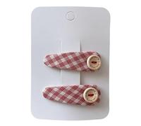 Lot de 2 pinces à cheveux en tissu, rouge de Noël, mignonnes et mignonnes, mini accessoires pour cheveux faits à la main