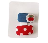 Lot de 2 pinces à cheveux en tissu vintage à pois rouges, jolis et mignons, mini accessoires pour cheveux faits à la main