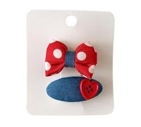 Lot de 2 pinces à cheveux en tissu vintage à pois rouges, jolis et mignons, mini accessoires pour cheveux faits à la main