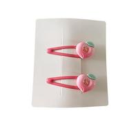Lot de 2 pinces à cheveux, fruits colorés, mignons, jolis mini accessoires pour cheveux faits à la main Pêche