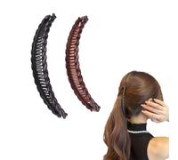 Lot de 2 pinces à cheveux longues en forme de poisson - Antidérapantes - Pour femmes et filles aux cheveux fins et épais - Queue de cheval