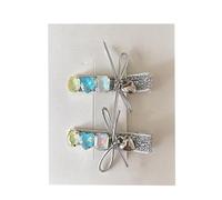 Lot de 2 pinces à cheveux, nœud argenté brillant, joli et mignon, mini accessoires pour cheveux faits à la main avec strass
