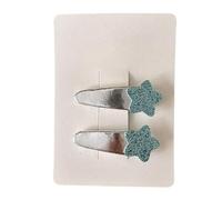Lot de 2 pinces à cheveux, nœud argenté brillant, joli et mignon, mini accessoires pour cheveux faits à la main avec étoiles