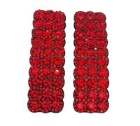 Lot de 2 pinces à cheveux rectangulaires avec strass rouges pour femmes et filles