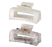 Lot de 2 pinces à cheveux rectangulaires en celluloïd, motif écaille de tortue, 7,6 cm, design français pour femme, mère