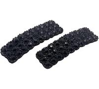 Lot de 2 pinces à cheveux rectangulaires en strass noirs pour femmes et filles - Accessoires de coiffure coréens