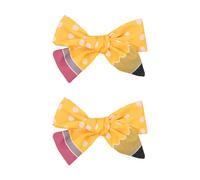 Lot de 2 pinces à cheveux sur le thème du crayon pour filles, enseignants, premier jour, salle de classe, accessoires cadeaux