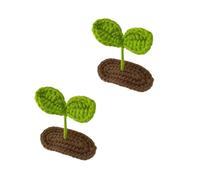 Lot de 2 pinces à cheveux tricotées à la main en forme de germes de haricots verts - Accessoires de cheveux mignons pour enfants et adultes - Pour l'école, la maison, les fêtes