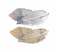 Lot de 2 pinces à cheveux vintage en forme de feuille d'or et argent en métal - Pinces à cheveux en alliage - Pinces à cheveux simples - Pinces à cheveux délicates pour femmes et filles - Accessoires