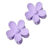 Lot de 2 pinces à cheveux violettes en forme de fleur, en plastique, anti-rayures, sans odeur, utiles pour tenir fermement fermement les cheveux violets pour femme