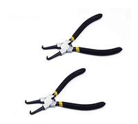 Lot de 2 pinces à circlips à nez courbé de 150 mm pour travaux électriques et du bois, bricolage et fabrication de bijoux (noir, 2 pièces)