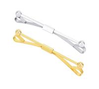 Lot de 2 pinces à cravate classiques pour homme - Accessoires formels pour mariage et affaires - Argenté + doré