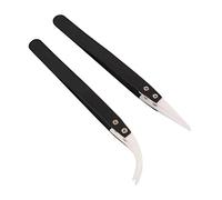 Lot de 2 pinces à épiler antistatiques en acier inoxydable et céramique avec pointe pointue