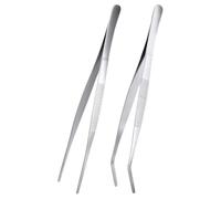 Lot de 2 pinces à épiler de cuisine en acier inoxydable 20 cm, 25 cm, 30 cm | Gardez les mains loin de la chaleur avec une pince extra longue en acier inoxydable idéale pour griller, plaquer et servir.