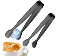 Lot de 2 pinces à glace en acier inoxydable pour servir des collations, guimauves, barman, thé, café, boulanger, restaurant, buffet, service de fête