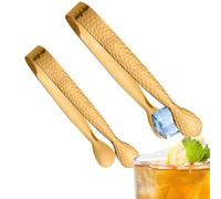 Lot de 2 pinces à glace en acier inoxydable pour tranches de citron, gelée | Pince à apéritif de fête pour gelée, guimauves, barman à domicile, bar, club, restaurant, service buffet