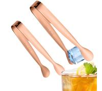Lot de 2 pinces à glace pour congélateur | Pince de service pour la maison, barman, buveur de thé, amateurs de café, boulangers, or rose, corps léger
