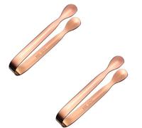 Lot de 2 pinces à glaçons en acier inoxydable pour cubes de sucre, bonbons, apéritifs, mini couverts à sucre, pâtisserie, pinces à glace pour servir de la nourriture, du thé, du café, des apéritifs
