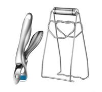 Lot de 2 pinces à micro-ondes en acier inoxydable antidérapantes résistantes à la chaleur pour plaques chaudes et grillades