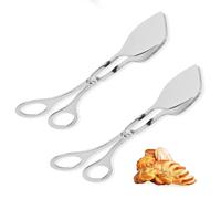 Lot de 2 pinces à pâtisserie, de cuisine, en acier inoxydable, pour saucisses, multifonctions, pour buffet, pané, steak, barbecue, salade
