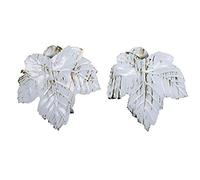 Lot De 2 Pinces À Rideaux En Métal Décor Feuille Servant D'embrasse Pour La Décoration De Vos Fenêtres Ou Baie- Grand Modèle Cette Pince acier Blanc/Or Servira D'attache Pour Votre Voilage Ou Panneau