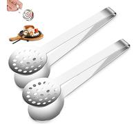 Lot de 2 pinces à sachets de thé en acier inoxydable - 15,2 cm - Antidérapantes - Mini pince de service ou outils de cuisine