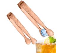 Lot de 2 pinces à sucre en acier inoxydable pour saisir le sucre - Pince à cocktail en métal - Pour guimauve, barman, de thé, amateur de café, boulangerie, restaurant, buffet, service de fête