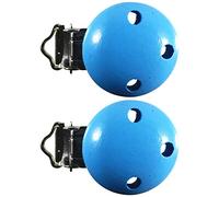 Lot de 2 pinces à tétine en bois clair sans substances nocives